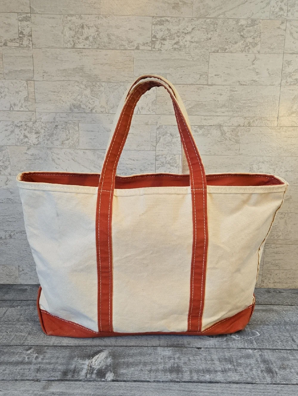 L.L. Bean Vintage Boat And Tote Canvas Bag XL Zipper Closure - Picture 1 of 11